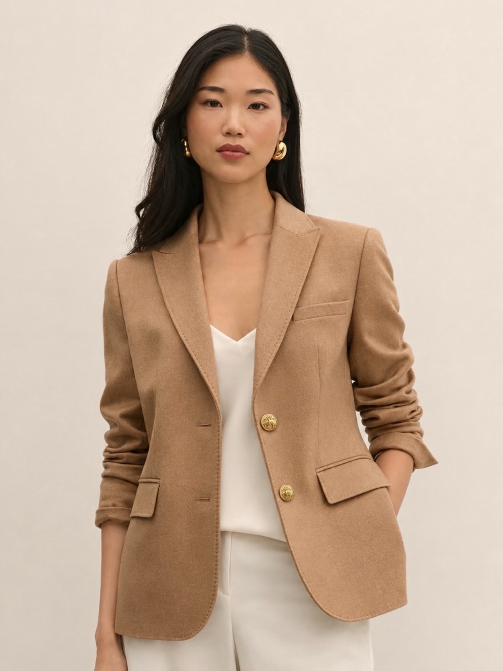 Brooks Brothers x Loro Piana Baby Camel Hair Blazer Gold Buttons Size 0